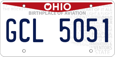 OH license plate GCL5051