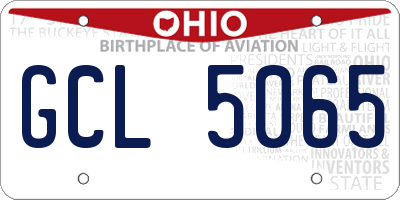 OH license plate GCL5065