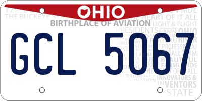 OH license plate GCL5067