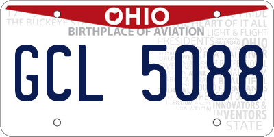 OH license plate GCL5088