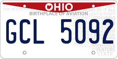 OH license plate GCL5092
