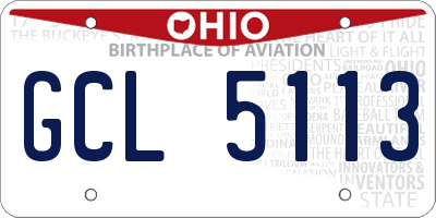 OH license plate GCL5113