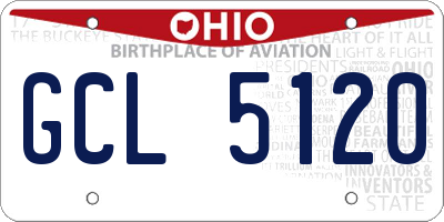 OH license plate GCL5120