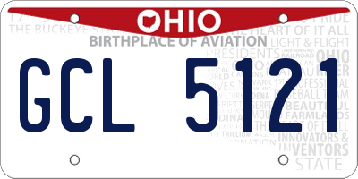 OH license plate GCL5121