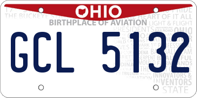 OH license plate GCL5132