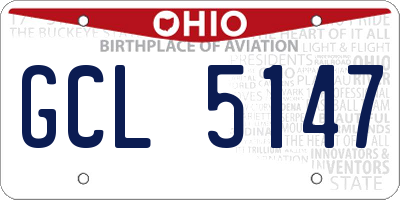 OH license plate GCL5147