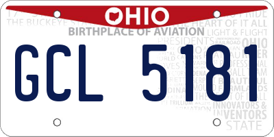 OH license plate GCL5181