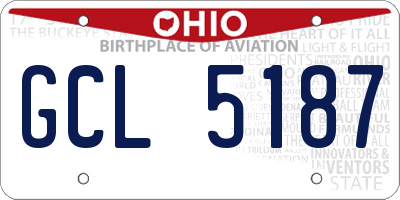 OH license plate GCL5187