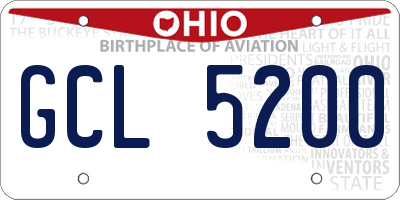OH license plate GCL5200