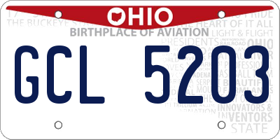 OH license plate GCL5203