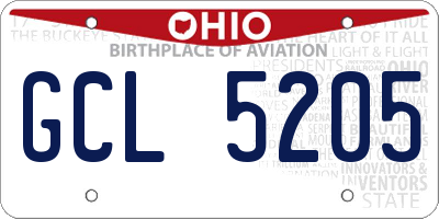OH license plate GCL5205