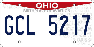 OH license plate GCL5217