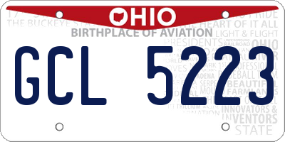 OH license plate GCL5223