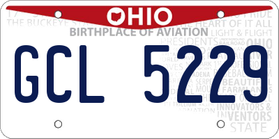 OH license plate GCL5229