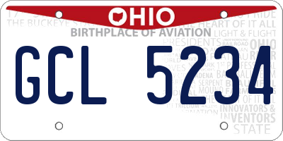 OH license plate GCL5234