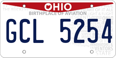 OH license plate GCL5254