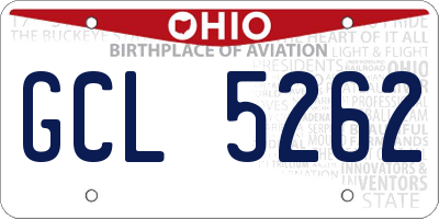 OH license plate GCL5262