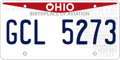 OH license plate GCL5273