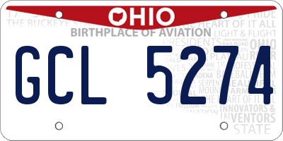 OH license plate GCL5274