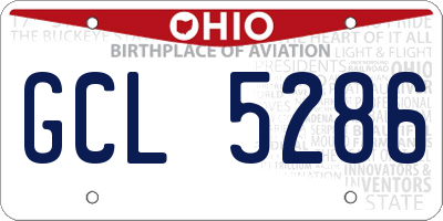 OH license plate GCL5286
