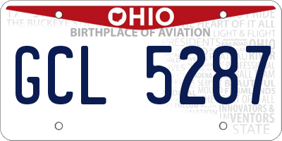 OH license plate GCL5287