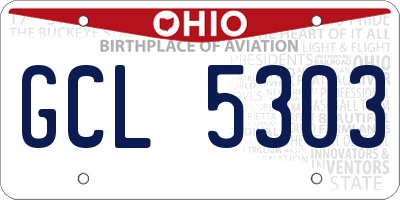 OH license plate GCL5303