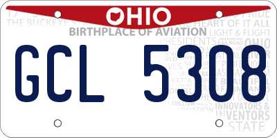 OH license plate GCL5308