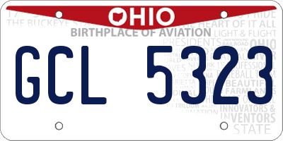 OH license plate GCL5323