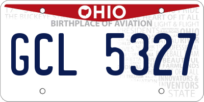 OH license plate GCL5327
