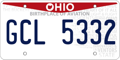 OH license plate GCL5332