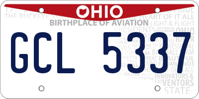 OH license plate GCL5337