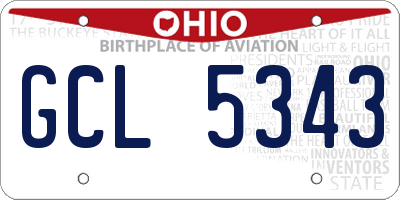 OH license plate GCL5343