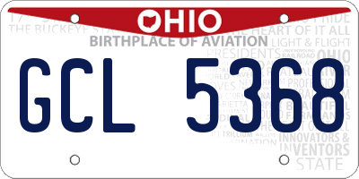 OH license plate GCL5368