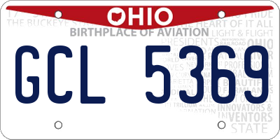 OH license plate GCL5369
