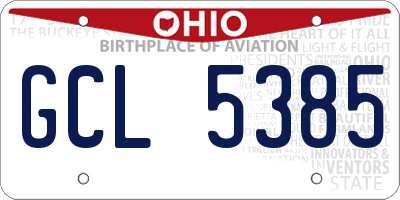 OH license plate GCL5385