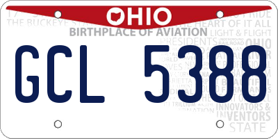 OH license plate GCL5388