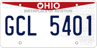 OH license plate GCL5401
