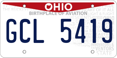 OH license plate GCL5419