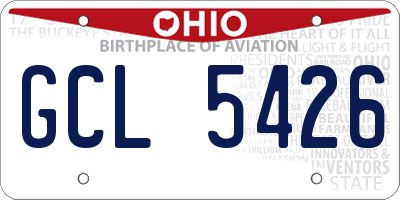 OH license plate GCL5426