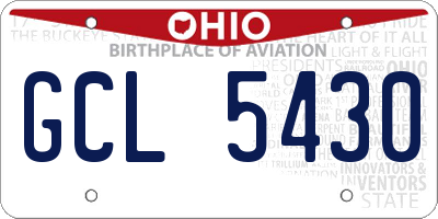 OH license plate GCL5430