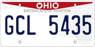 OH license plate GCL5435