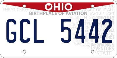 OH license plate GCL5442