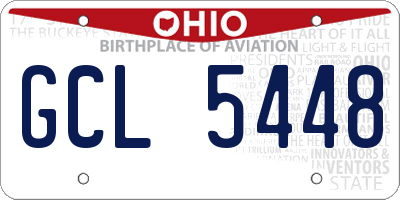 OH license plate GCL5448