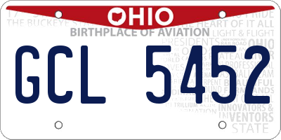 OH license plate GCL5452