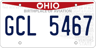 OH license plate GCL5467