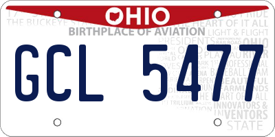 OH license plate GCL5477
