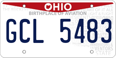 OH license plate GCL5483