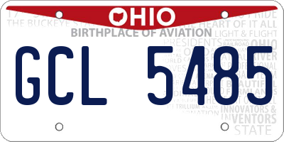 OH license plate GCL5485