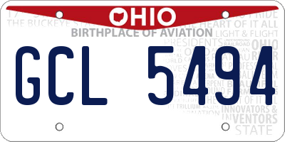 OH license plate GCL5494