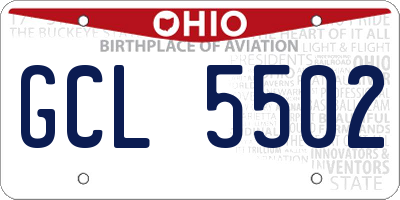OH license plate GCL5502